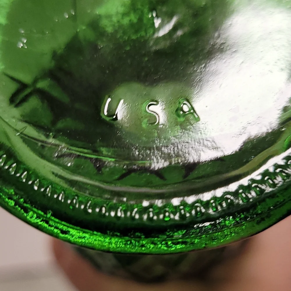 Vintage E.O. Brody Co. Green Glass Bud Vase